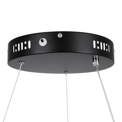 GLOBOSTAR® MELINA 61043 Μοντέρνο Κρεμαστό Φωτιστικό Οροφής LED 55W 6376lm 120° AC 220-240V IP20 Ρυθμιζόμενο Λευκό CCT με Χειριστήριο από 2700K έως 6000K Dimmable - Lumileds SMD Chip - Μαύρο Ματ - Μ48 x Π48 x Υ6.5cm - 3 Χρόνια Εγγύηση