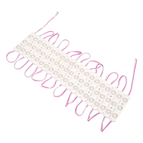 GLOBOSTAR® MODULOMI 73707 Module LED 1.5W 180lm 120° DC 12V Αδιάβροχο IP65 3 x SMD5730 Chip Ψυχρό Λευκό 6000K Dimmable - Μ6.9 x Π1.3 x Υ0.8cm - Πακέτο 20 Τεμαχίων - 3 Χρόνια Εγγύηση