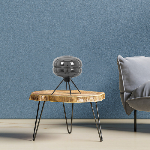 GloboStar® JAVAN 00738 Μοντέρνο Επιτραπέζιο Φωτιστικό Πορτατίφ Μονόφωτο 1 x E27 IP20 Ασημί Γυαλί με Μαύρο Μέταλλο - Μ30 x Π30 x Υ19cm