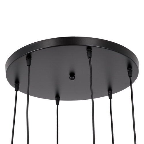 GLOBOSTAR® DILLON 00628 Μοντέρνο Κρεμαστό Φωτιστικό Οροφής με Ντουί 6 x E27 AC 220-240V IP20 - Μαύρο & Μπεζ - Μ52 x Π52 x Y130cm