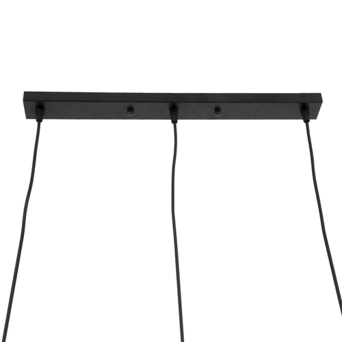 GLOBOSTAR® DILLON 00630 Μοντέρνο Κρεμαστό Φωτιστικό Οροφής με Ντουί 3 x E27 AC 220-240V IP20 - Μαύρο & Μπεζ - Μ54 x Π14 x Υ130cm