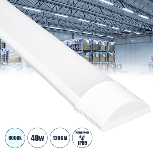 GLOBOSTAR® MEGORA 60158 Γραμμικό Βιομηχανικό Φωτιστικό Tri-Proof LED 40W 3806lm 120° AC 220-240V Αδιάβροχο IP65 Ψυχρό Λευκό 6000K - Lumileds SMD Chip - Μ120 x Π7.5 x Υ2.5cm - 2 Χρόνια Εγγύηση