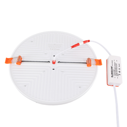 GLOBOSTAR® PANELEON 60193 Χωνευτό Panel Οροφής με Σύστημα Ρυθμιζόμενης Τρύπας Κοπής LED 33W 3393lm 180° AC 220-240V IP20 Θερμό Λευκό 2700K - Lumileds SMD Chip & TÜV SÜD Driver - Λευκό Γαλακτερό - Μ22.2 x Π22.2 x Υ2cm / Q3.5cm έως Q20.5cm - 3 Χρόνια Εγγύηση