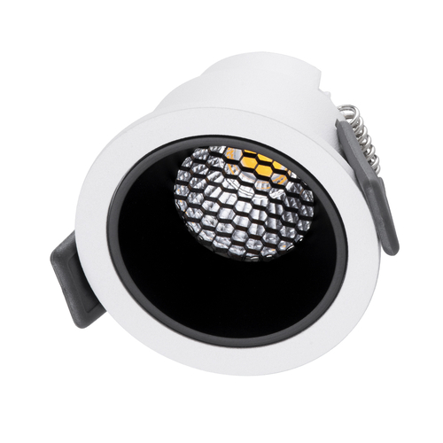 GLOBOSTAR® PLUTO-S 60246 Χωνευτό Downlight Σποτ με Honeycomb Anti Glare Reflector LED 7W 910lm 38° AC 220-240V IP20 Φυσικό Λευκό 4500K - Bridgelux COB Chip & TÜV SÜD Driver - Λευκό & Μαύρο Ματ - Μ6.4 x Π6.4 x Υ4.9cm / Q5.5cm - 5 Χρόνια Εγγύηση