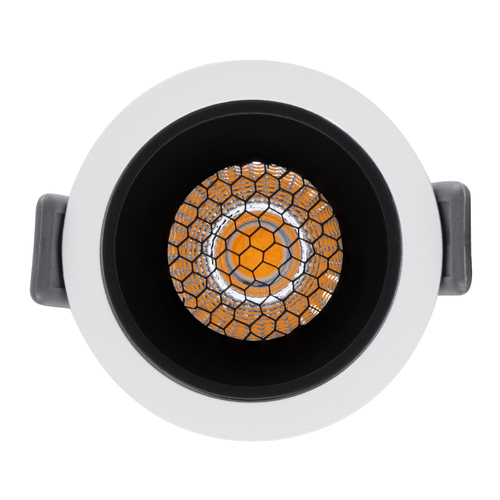 GLOBOSTAR® PLUTO-S 60246 Χωνευτό Downlight Σποτ με Honeycomb Anti Glare Reflector LED 7W 910lm 38° AC 220-240V IP20 Φυσικό Λευκό 4500K - Bridgelux COB Chip & TÜV SÜD Driver - Λευκό & Μαύρο Ματ - Μ6.4 x Π6.4 x Υ4.9cm / Q5.5cm - 5 Χρόνια Εγγύηση
