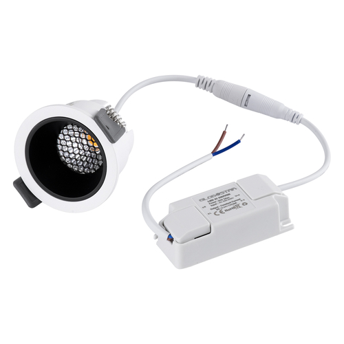 GLOBOSTAR® PLUTO-S 60246 Χωνευτό Downlight Σποτ με Honeycomb Anti Glare Reflector LED 7W 910lm 38° AC 220-240V IP20 Φυσικό Λευκό 4500K - Bridgelux COB Chip & TÜV SÜD Driver - Λευκό & Μαύρο Ματ - Μ6.4 x Π6.4 x Υ4.9cm / Q5.5cm - 5 Χρόνια Εγγύηση