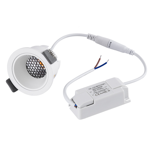 GLOBOSTAR® PLUTO-S 60249 Χωνευτό Downlight Σποτ με Honeycomb Anti Glare Reflector LED 7W 875lm 38° AC 220-240V IP20 Θερμό Λευκό 2700K - Bridgelux COB Chip & TÜV SÜD Driver - Λευκό Ματ - Μ6.4 x Π6.4 x Υ4.9cm / Q5.5cm - 5 Χρόνια Εγγύηση