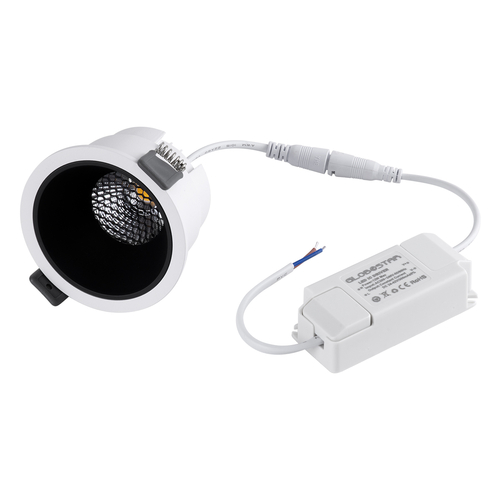 GLOBOSTAR® PLUTO-M 60252 Χωνευτό Downlight Σποτ με Honeycomb Anti Glare Reflector LED 10W 1300lm 38° AC 220-240V IP20 Φυσικό Λευκό 4500K - Bridgelux COB Chip & TÜV SÜD Driver - Λευκό & Μαύρο Ματ - Μ8.4 x Π8.4 x Υ5.9cm / Q7.5cm - 5 Χρόνια Εγγύηση