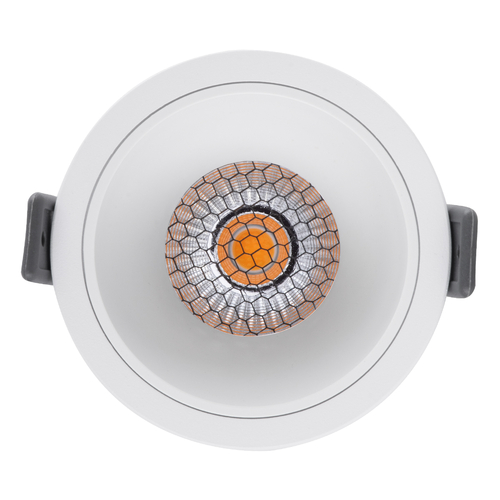 GLOBOSTAR® PLUTO-M 60255 Χωνευτό Downlight Σποτ με Honeycomb Anti Glare Reflector LED 10W 1250lm 38° AC 220-240V IP20 Θερμό Λευκό 2700K - Bridgelux COB Chip & TÜV SÜD Driver - Λευκό Ματ - Μ8.4 x Π8.4 x Υ5.9cm / Q7.5cm - 5 Χρόνια Εγγύηση