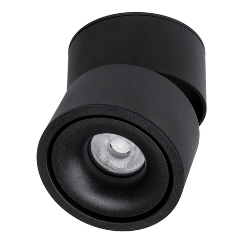 GLOBOSTAR® OMEGA-S 60301 Κινούμενο Downlight Σποτ LED 12W 1500lm 36° AC 220-240V IP20 Θερμό Λευκό 2700K - Bridgelux COB Chip & TÜV SÜD Driver - Μαύρο Ματ - Μ10 x Π10 x Υ10.5cm - 5 Χρόνια Εγγύηση
