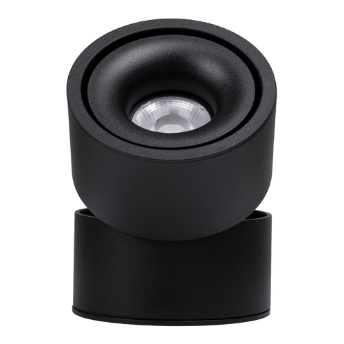 GLOBOSTAR® OMEGA-S 60301 Κινούμενο Downlight Σποτ LED 12W 1500lm 36° AC 220-240V IP20 Θερμό Λευκό 2700K - Bridgelux COB Chip & TÜV SÜD Driver - Μαύρο Ματ - Μ10 x Π10 x Υ10.5cm - 5 Χρόνια Εγγύηση