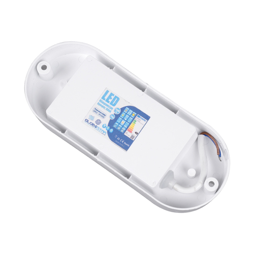 GLOBOSTAR® HOMIE 61000 Φωτιστικό Καραβοχελώνα Τοίχου - Απλίκα LED 11W 960lm 180° AC 220-240V Αδιάβροχο IP65 Ψυχρό Λευκό 6000K - Lumileds SMD Chip - Λευκό Γαλακτερό - Μ17 x Π7 x Υ4.5cm - 3 Χρόνια Εγγύηση