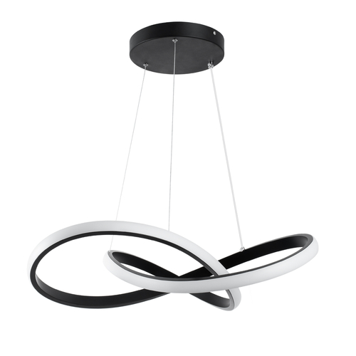 GLOBOSTAR® DEXTER 61049 Μοντέρνο Κρεμαστό Φωτιστικό Οροφής LED 72W 8064lm 300° AC 220-240V IP20 Ρυθμιζόμενο Λευκό CCT με Χειριστήριο από 2700K έως 6000K Dimmable - Lumileds SMD Chip - Μαύρο Ματ - Μ56 x Π56 x Υ14cm - 3 Χρόνια Εγγύηση