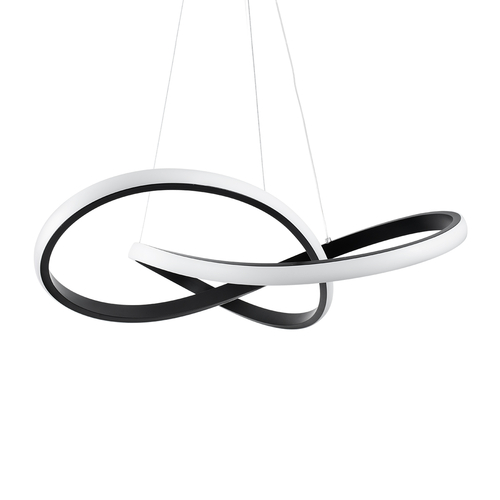 GLOBOSTAR® DEXTER 61049 Μοντέρνο Κρεμαστό Φωτιστικό Οροφής LED 72W 8064lm 300° AC 220-240V IP20 Ρυθμιζόμενο Λευκό CCT με Χειριστήριο από 2700K έως 6000K Dimmable - Lumileds SMD Chip - Μαύρο Ματ - Μ56 x Π56 x Υ14cm - 3 Χρόνια Εγγύηση