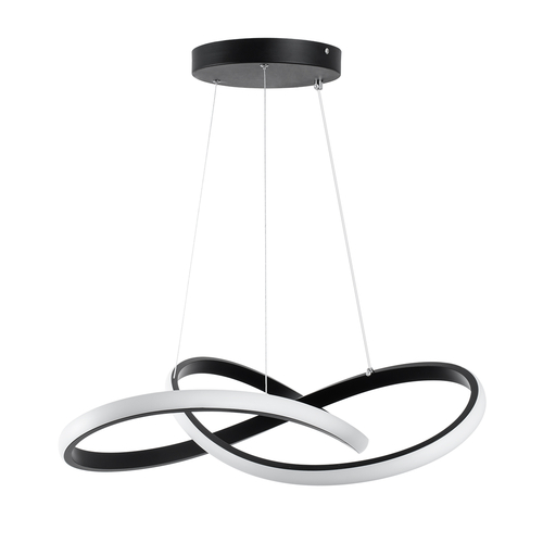 GLOBOSTAR® DEXTER 61049 Μοντέρνο Κρεμαστό Φωτιστικό Οροφής LED 72W 8064lm 300° AC 220-240V IP20 Ρυθμιζόμενο Λευκό CCT με Χειριστήριο από 2700K έως 6000K Dimmable - Lumileds SMD Chip - Μαύρο Ματ - Μ56 x Π56 x Υ14cm - 3 Χρόνια Εγγύηση