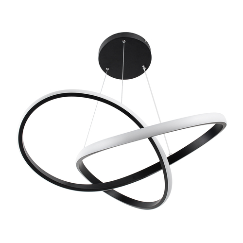 GLOBOSTAR® DEXTER 61049 Μοντέρνο Κρεμαστό Φωτιστικό Οροφής LED 72W 8064lm 300° AC 220-240V IP20 Ρυθμιζόμενο Λευκό CCT με Χειριστήριο από 2700K έως 6000K Dimmable - Lumileds SMD Chip - Μαύρο Ματ - Μ56 x Π56 x Υ14cm - 3 Χρόνια Εγγύηση