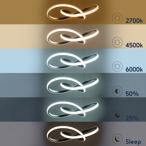 GLOBOSTAR® DEXTER 61049 Μοντέρνο Κρεμαστό Φωτιστικό Οροφής LED 72W 8064lm 300° AC 220-240V IP20 Ρυθμιζόμενο Λευκό CCT με Χειριστήριο από 2700K έως 6000K Dimmable - Lumileds SMD Chip - Μαύρο Ματ - Μ56 x Π56 x Υ14cm - 3 Χρόνια Εγγύηση