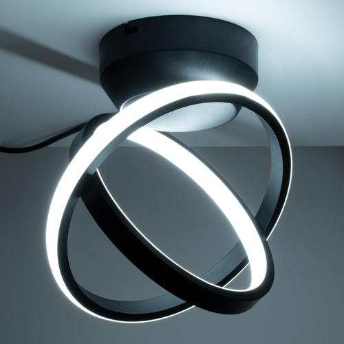 GLOBOSTAR® AMELIA 61052 Μοντέρνο Φωτιστικό Οροφής LED 20W 2400lm 300° AC 220-240V IP20 Ρυθμιζόμενο Λευκό CCT με On/Off 2700K/4500K/6000K - Lumileds SMD Chip - Μαύρο Ματ - Μ24.5 x Π16 x Υ25cm - 3 Χρόνια Εγγύηση