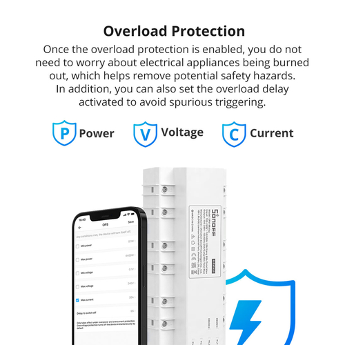 GloboStar® 80055 SONOFF SPM-MAIN - Wi-Fi Smart Stackable Power Meter Main Unit