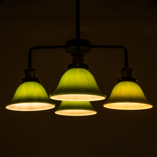 GLOBOSTAR® LIBRARY 00769 Vintage Φωτιστικό Οροφής με Ντουί 4 x E27 AC 220-240V IP20 - Πολύχρωμο - Μ57 x Π57 x Υ90cm