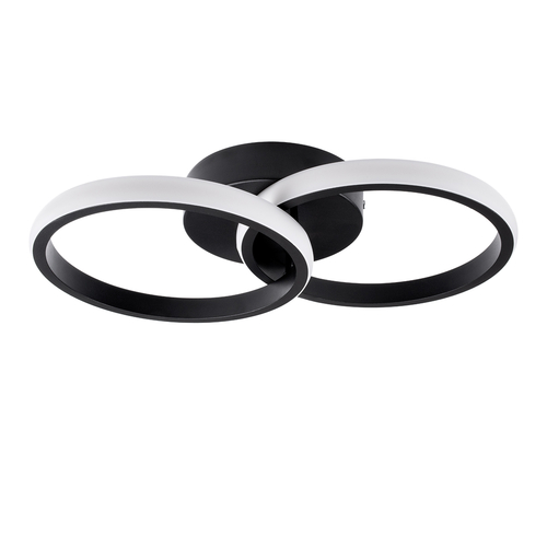 GLOBOSTAR® CORA 61058 Μοντέρνο Φωτιστικό Οροφής LED 18W 2160lm 300° AC 220-240V IP20 Ρυθμιζόμενο Λευκό CCT με On/Off 2700K/4500K/6000K - Lumileds SMD Chip - Μαύρο Ματ - Μ36 x Π20.5 x Υ7cm - 3 Χρόνια Εγγύηση