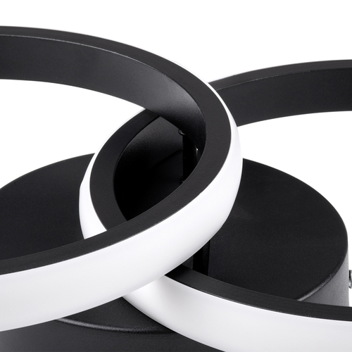 GLOBOSTAR® CORA 61058 Μοντέρνο Φωτιστικό Οροφής LED 18W 2160lm 300° AC 220-240V IP20 Ρυθμιζόμενο Λευκό CCT με On/Off 2700K/4500K/6000K - Lumileds SMD Chip - Μαύρο Ματ - Μ36 x Π20.5 x Υ7cm - 3 Χρόνια Εγγύηση