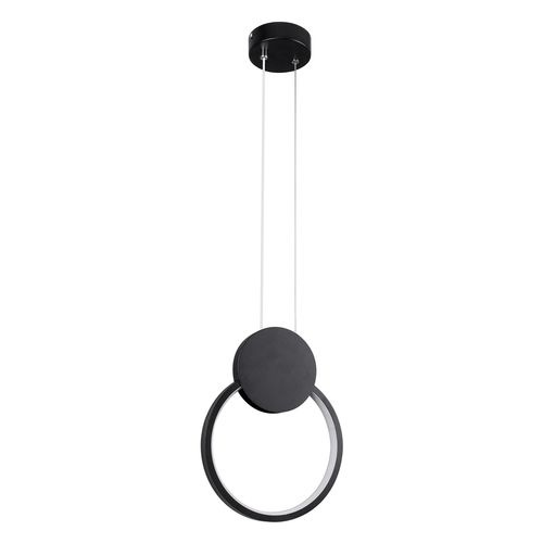 GLOBOSTAR® CYCLOS 61073 Μοντέρνο Κρεμαστό Φωτιστικό Οροφής LED 9W 1080lm 300° AC 220-240V IP20 Ρυθμιζόμενο Λευκό CCT με On/Off 2700K/4500K/6000K - Lumileds SMD Chip - Μαύρο Ματ - Μ21 x Π2.3 x Υ26.5cm - 3 Χρόνια Εγγύηση