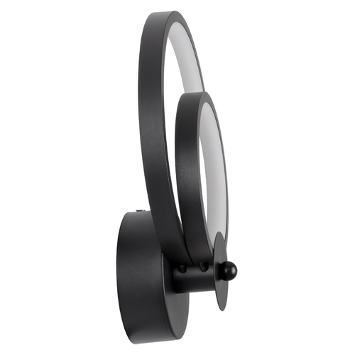 GLOBOSTAR® FREDDIE 61076 Μοντέρνο Φωτιστικό Τοίχου - Απλίκα LED 15W 1800lm 300° AC 220-240V IP20 Ρυθμιζόμενο Λευκό CCT με On/Off 2700K/4500K/6000K - Lumileds SMD Chip - Μαύρο Ματ - Μ20 x Π7.5 x Υ25cm - 3 Χρόνια Εγγύηση