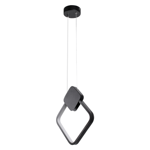 GLOBOSTAR® MARY 61082 Μοντέρνο Κρεμαστό Φωτιστικό Οροφής LED 12W 1440lm 300° AC 220-240V IP20 Ρυθμιζόμενο Λευκό CCT με On/Off 2700K/4500K/6000K - Lumileds SMD Chip - Μαύρο - Μ20 x Π2.3 x Υ28.5cm - 3 Χρόνια Εγγύηση