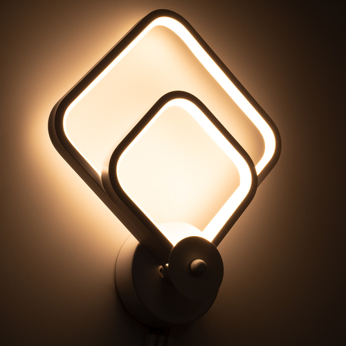 GLOBOSTAR® ANNA 61086 Μοντέρνο Φωτιστικό Τοίχου - Απλίκα LED 15W 1800lm 300° AC 220-240V IP20 Ρυθμιζόμενο Λευκό CCT με On/Off 2700K/4500K/6000K - Lumileds SMD Chip - Λευκό Ματ - Μ25 x Π8 x Υ30cm - 3 Χρόνια Εγγύηση