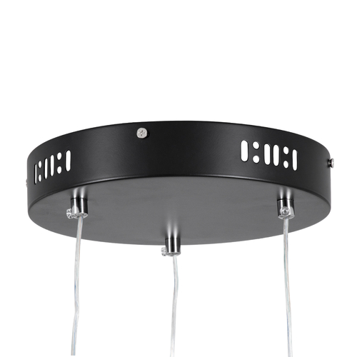 GLOBOSTAR® DIAMOND TETRA 61148 Μοντέρνο Κρεμαστό Φωτιστικό Οροφής LED 150W 18379lm 360° AC 220-240V IP20 Ρυθμιζόμενο Λευκό CCT με Χειριστήριο από 2700K έως 6000K Dimmable - Lumileds SMD Chip - Μαύρο Ματ - Μ150 x Π150 x Υ120cm - 3 Χρόνια Εγγύηση