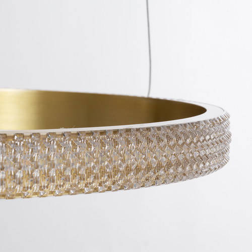 GLOBOSTAR® DIAMOND TETRA 61149 Μοντέρνο Κρεμαστό Φωτιστικό Οροφής LED 150W 18379lm 360° AC 220-240V IP20 Ρυθμιζόμενο Λευκό CCT με Χειριστήριο από 2700K έως 6000K Dimmable - Lumileds SMD Chip - Χρυσό Βούρτσας - Μ150 x Π150 x Υ60cm - 3 Χρόνια Εγγύηση