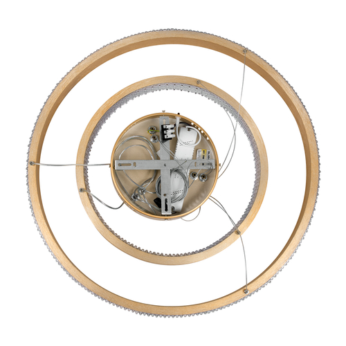 GLOBOSTAR® DIAMOND DUO 61151 Μοντέρνο Κρεμαστό Φωτιστικό Οροφής LED 75W 8743lm 360° AC 220-240V IP20 Ρυθμιζόμενο Λευκό CCT με Χειριστήριο από 2700K έως 6000K Dimmable - Lumileds SMD Chip - Χρυσό Βούρτσας - Μ60 x Π60 x Υ60cm - 3 Χρόνια Εγγύηση