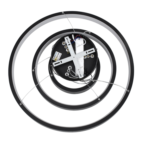 GLOBOSTAR® NEMESIS TRIO 61167 Μοντέρνο Κρεμαστό Φωτιστικό Οροφής LED 100W 12123lm 360° AC 220-240V IP20 Ρυθμιζόμενο Λευκό CCT με Χειριστήριο από 2700K έως 6000K Dimmable - Lumileds SMD Chip - Μαύρο Ματ - Μ60 x Π60 x Υ60cm - 3 Χρόνια Εγγύηση