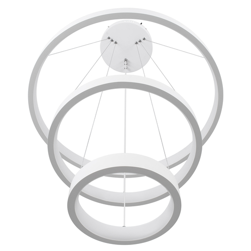 GLOBOSTAR® NEMESIS TRIO 61168 Μοντέρνο Κρεμαστό Φωτιστικό Οροφής LED 100W 12123lm 360° AC 220-240V IP20 Ρυθμιζόμενο Λευκό CCT με Χειριστήριο από 2700K έως 6000K Dimmable - Lumileds SMD Chip - Λευκό Ματ - Μ60 x Π60 x Υ60cm - 3 Χρόνια Εγγύηση