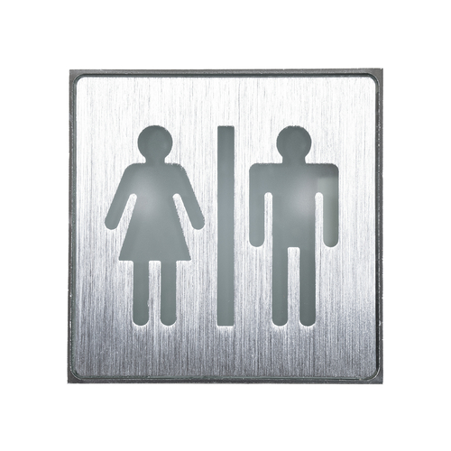 GloboStar® SENSATI 75656 Φωτιστικό Τοίχου Ένδειξης WC MAN & WOMAN LED 1W AC 220-240V IP20 - Σώμα Αλουμινίου - Μ11 x Π11 x Υ3cm - Πράσινο