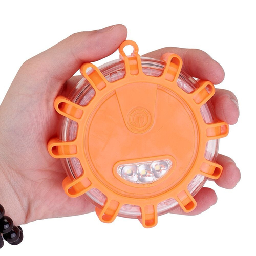 GLOBOSTAR® EMERGENCIA 79697 Φωτιστικό Έκτακτης Ανάγκης για Οχήματα με Μαγνήτη & Φακό LED 2W 140lm 360° DC 5V με 3xAAA Μπαταρίες Αδιάβροχο IP65 Κόκκινο & Ψυχρό Λευκό 6000K - Πορτοκαλί - Μ10 x Π10 x Υ3.5cm - 1 Χρόνο Εγγύηση