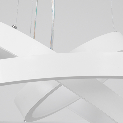 GLOBOSTAR® NEMESIS TRIO 61168-DECO Μοντέρνο Κρεμαστό Φωτιστικό Οροφής LED 100W 12123lm 360° AC 220-240V IP20 Ρυθμιζόμενο Λευκό CCT με Χειριστήριο από 2700K έως 6000K Dimmable - Lumileds SMD Chip - Λευκό Ματ - Μ60 x Π60 x Υ60cm - 3 Χρόνια Εγγύηση