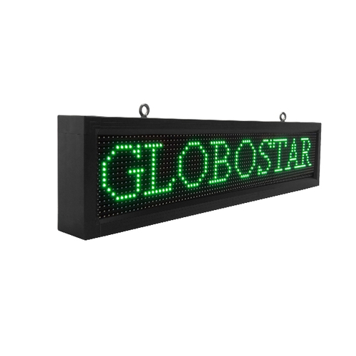 GLOBOSTAR® DISPLAY 90252 Κυλιόμενη Ψηφιακή Επιγραφή P10 Μονής Όψης LED AC 220-240V Αδιάβροχο IP65 Πράσινο - WiFi Control μέσω FK APP - Αισθητήρας Θερμοκρασίας & Υγρασίας - Μ104 x Π9 x Υ24cm - 2 Χρόνια Εγγύηση