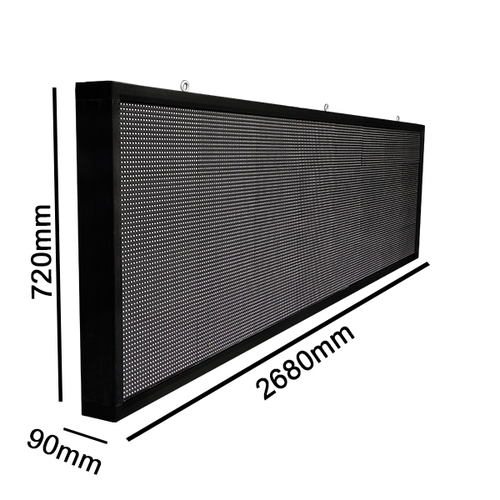 GLOBOSTAR® DISPLAY 90293 Κυλιόμενη Ψηφιακή Επιγραφή P10 Μονής Όψης LED AC 220-240V Αδιάβροχο IP65 Μπλε - WiFi Control μέσω FK APP - Αισθητήρας Θερμοκρασίας & Υγρασίας - Μ264 x Π9 x Υ72cm - 2 Χρόνια Εγγύηση