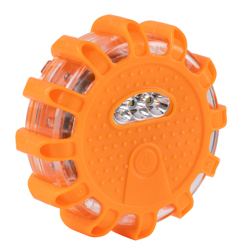 GLOBOSTAR® EMERGENCIA 79697 Φωτιστικό Έκτακτης Ανάγκης για Οχήματα με Μαγνήτη & Φακό LED 2W 140lm 360° DC 5V με 3xAAA Μπαταρίες Αδιάβροχο IP65 Κόκκινο & Ψυχρό Λευκό 6000K - Πορτοκαλί - Μ10 x Π10 x Υ3.5cm - 1 Χρόνο Εγγύηση