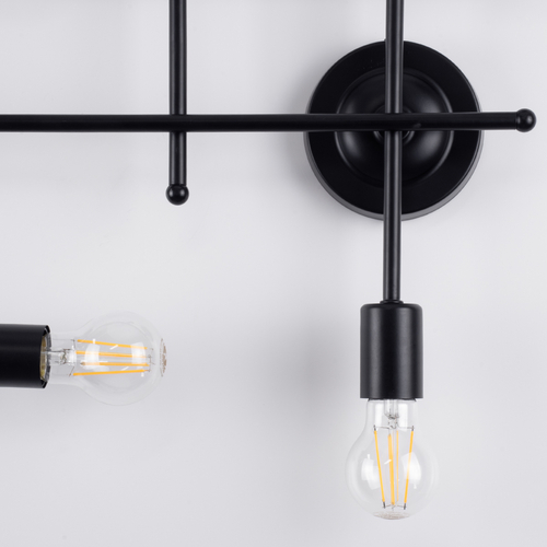 GLOBOSTAR® PIPING 00664-1 Vintage Φωτιστικό Οροφής με Ντουί 6 x E27 AC 220-240V IP20 - Μαύρο - Μ66 x Π9.5 x Υ49cm