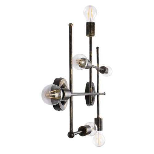 GLOBOSTAR® PIPING 00666-1 Vintage Φωτιστικό Οροφής με Ντουί 6 x E27 AC 220-240V IP20 - Μπρούτζινο - Μ66 x Π9.5 x Υ49cm