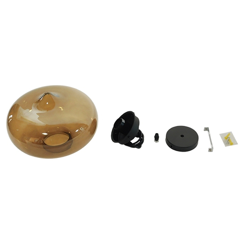 GLOBOSTAR® QUINN 01029 Vintage Κρεμαστό Φωτιστικό Οροφής με Ντουί 1 x E27 AC 220-240V IP20 - Μελί & Μαύρο - Μ26 x Π26 x Υ20cm