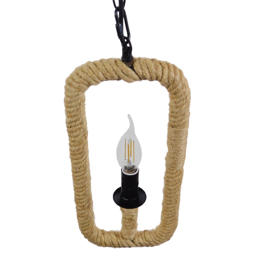 GLOBOSTAR® LINDELL 10001110 Vintage Κρεμαστό Φωτιστικό Οροφής με Ντουί 1 x E14 AC 220-240V IP20 - Μπεζ & Μαύρο - Μ18 x Π18 x Υ33cm