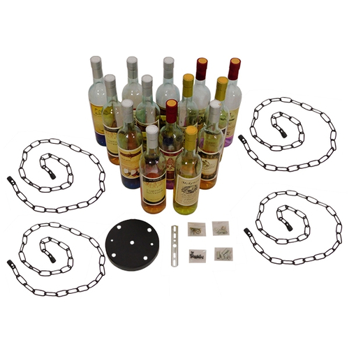 GLOBOSTAR® VINEYARD 10001139 Vintage Κρεμαστό Φωτιστικό Οροφής με Ντουί 4 x E27 AC 220-240V IP20 - Μαύρο & Διάφανο - Μ60 x Π60 x Υ20cm