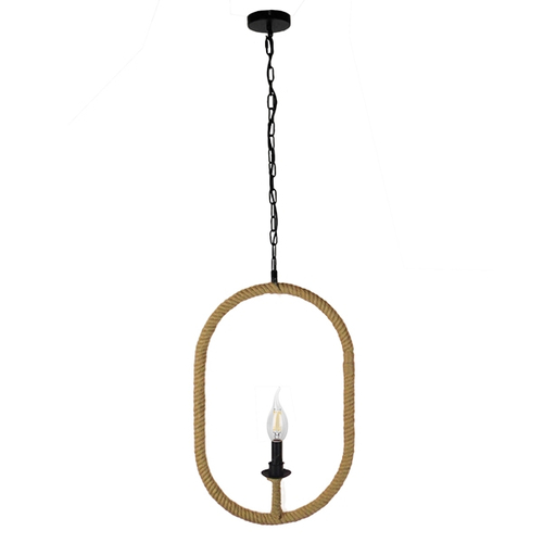 GLOBOSTAR® LINDELL 10001142 Vintage Κρεμαστό Φωτιστικό Οροφής με Ντουί 1 x E14 AC 220-240V IP20 - Μαύρο & Μπεζ - Μ35 x Π10 x Υ53cm