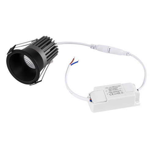 GLOBOSTAR® MICRO-B 60245 Χωνευτό Downlight Σποτ LED 7W 875lm 38° AC 220-240V IP20 Θερμό Λευκό 2700K - Bridgelux COB Chip & TÜV SÜD Driver - Μαύρο Ματ - Μ6 x Π6 x Υ7.8cm / Q5cm - 5 Χρόνια Εγγύηση
