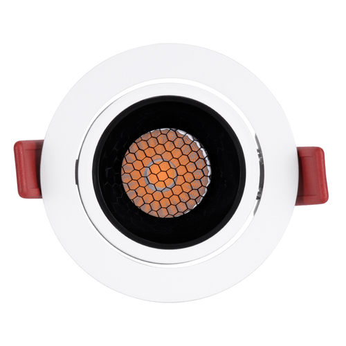 GLOBOSTAR® LEO-R 60283 Χωνευτό Κινούμενο Downlight Σποτ με Honeycomb Anti Glare Reflector LED 10W 1250lm 38° AC 220-240V IP20 Θερμό Λευκό 2700K - Bridgelux COB Chip & TÜV SÜD Driver - Λευκό & Μαύρο Ματ - Μ8.5 x Π8.5 x Υ6.6cm / Q7.5cm - 5 Χρόνια Εγγύηση