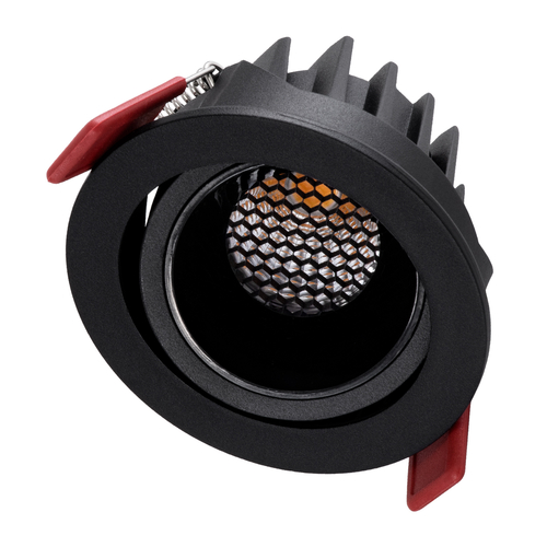 GLOBOSTAR® LEO-R 60287 Χωνευτό Κινούμενο Downlight Σποτ με Honeycomb Anti Glare Reflector LED 10W 1250lm 38° AC 220-240V IP20 Θερμό Λευκό 2700K - Bridgelux COB Chip & TÜV SÜD Driver - Μαύρο Ματ - Μ8.5 x Π8.5 x Υ6.6cm / Q7.5cm - 5 Χρόνια Εγγύηση